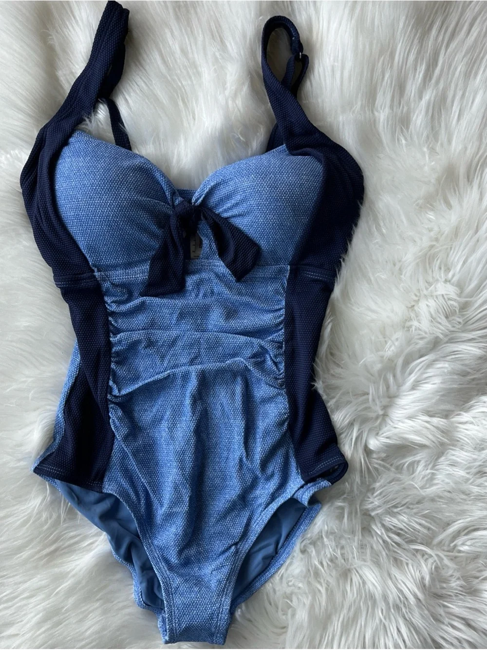 🆕 Tommy Bahama Island Cays One-piece Swimsuit Color Block Blue Women’s Size 6 - Picture 4 of 11